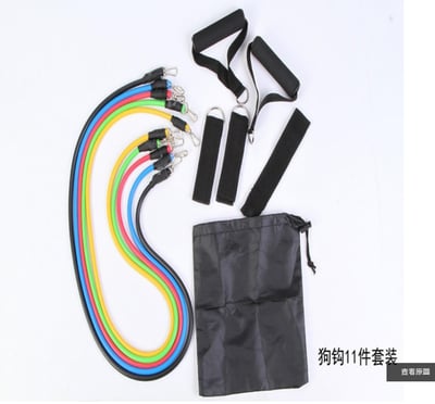 ~子甄彣璟~拉力器11件套 健身 乳膠拉力繩 多功能訓練器 拉力器套裝 彈力繩 彈力帶 臂力胸肌力量訓練4