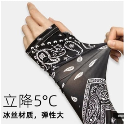 ~子甄彣璟~百搭手袖 腰果 掛耳 防曬面罩 冰絲面紗 防紫外線 護臉 戶外騎車 口罩 袖套 夏季薄款 釣魚 遮陽3