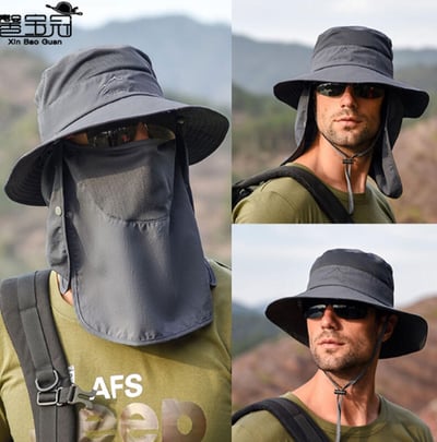~子甄彣璟~漁夫帽 3合1 多功能 男女款 防曬帽 遮陽帽 面罩 帽子 防紫外線 釣魚帽 速乾帽 工作帽 登山帽 露營帽1