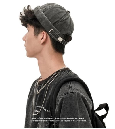 ~子甄彣璟~瓜皮帽 日系 棉質 帽子 圓頂 雅痞流氓帽 地主帽 水兵帽 地主帽 流氓帽 遮陽帽 嘻哈帽 遮陽帽 工作帽2