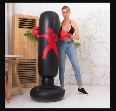 ~子甄彣璟~充氣沙袋160公分 拳擊不倒翁買就送充氣筒 回彈力強  沙包 出氣筒 發洩 泄憤玩具 拳擊 散打健身運動 5