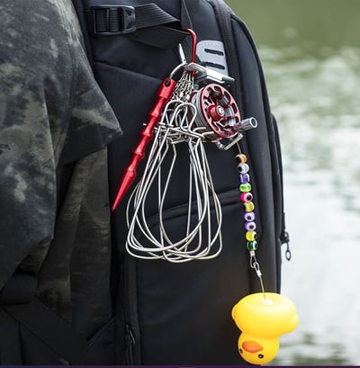 ~子甄彣璟~路亞活魚扣 不鏽鋼魚扣套 魚輪 捲線器 浮標 魚鎖 扣魚 鎖魚 釣魚自帶收納扣 易攜帶 不傷魚1