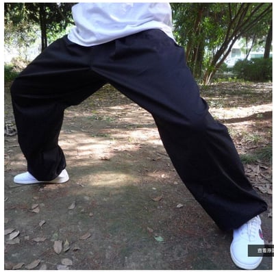 ~子甄彣璟~黑色 太極功夫褲  太極拳 透氣褲 武術褲 燈籠褲 瑜珈/禪坐/運動褲 休閒褲 學舞褲 練功褲    1