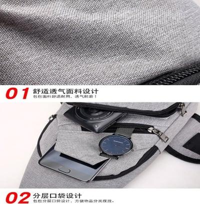 ~子甄彣璟~側背包Mei斜挎包 多功能大容量 斜背包 胸包 旅行包 防潑水 背包 錢包 單肩包 側肩包9