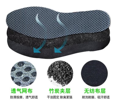 ~子甄彣璟~促銷價 竹炭 活性炭鞋墊 男女通用 除臭 吸汗 抗菌 透氣 防臭 除臭 保健鞋墊 舒適 預防腳氣 清潔乾爽7