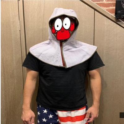 ~子甄彣璟~牛皮焊工護頸帽 電焊帽 氬焊 CO2 燒焊 防火花防護帽 防燙防塵披肩帽 電銲面罩 風帽 工作帽   2