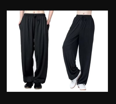 ~子甄彣璟~ 加厚款 秋冬款功夫褲 (共3組拉鍊)棉質運動褲  太極拳 黑色 燈籠褲-武術/瑜珈/禪坐休閒/運動1