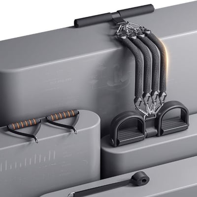 ~子甄彣璟~多功能腳蹬拉力器 擴胸 仰臥起坐 健身鍛煉 阻力繩 拉力器 拉力繩 彈力繩11