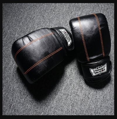 ~子甄彣璟~summitdragon 半指拳套 黃線露拇指拳擊手套 散打手套 搏擊格鬥拳套 沙包 沙袋打擊訓練 武術泰拳5