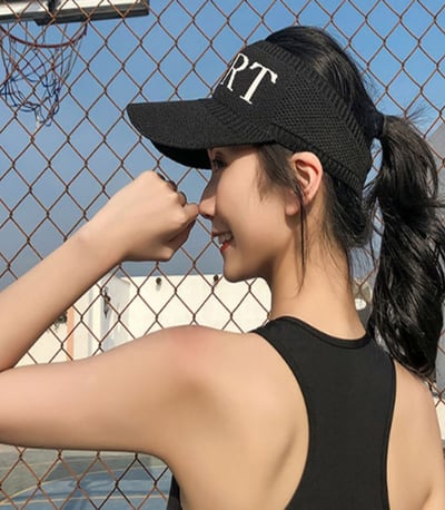 ~子甄彣璟~SPORT 空頂帽 加大帽檐 遮陽防曬 運動帽 棒球帽 防曬帽 太陽帽 女帽百搭 棒球帽 遮陽帽 鴨舌帽5