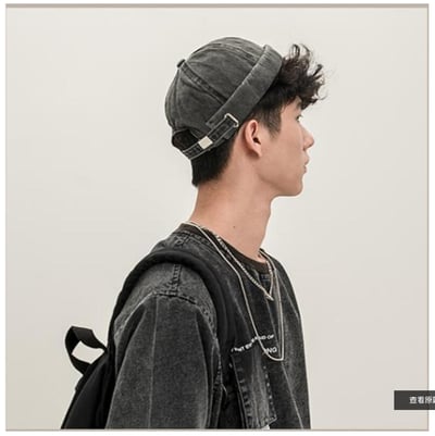 ~子甄彣璟~瓜皮帽 日系 棉質 帽子 圓頂 雅痞流氓帽 地主帽 水兵帽 地主帽 流氓帽 遮陽帽 嘻哈帽 遮陽帽 工作帽4