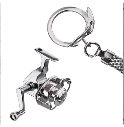 ~子甄彣璟~漁輪裝飾 迷你魚輪 可搖動 捲線器 鑰匙扣 鑰匙圈 紡車輪式 鼓輪式 筏輪式 交換禮物 生日禮物 聖誕禮物2