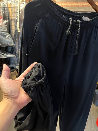 ~子甄彣璟~ 加厚款 秋冬款功夫褲 (共3組拉鍊)棉質運動褲  太極拳 黑色 燈籠褲-武術/瑜珈/禪坐休閒/運動5