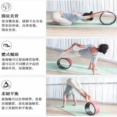 ~子甄彣璟~耐壓款-瑜珈圈 曼陀羅花圖騰 高強抗壓 橡膠瑜珈輪PU 達摩輪 後彎神器 普拉提圈 瑜伽輪 放鬆 平衡 紓壓健身器材3