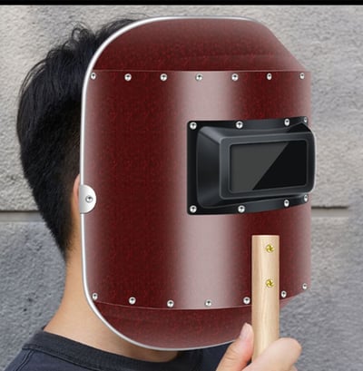 ~子甄彣璟~升級金屬框 電焊面罩 手持一體式 防護 焊工 電銲 焊接 氬弧 CO2 焊工面具 防強光 耐高溫3