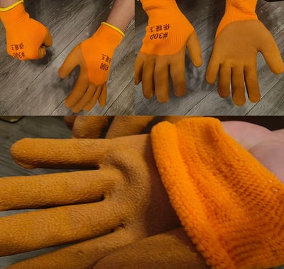 ~子甄彣璟~保暖王 勞保手套 加厚 浸膠 耐磨 耐熱 膠皮 保暖手套 工地 電機 機械 造船 工作手套4