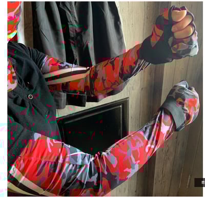 ~子甄彣璟~特價中 防曬4件套 帽子 袖套 面罩 手套 戶外活動 釣魚帽 套袖 三指手套 防塵 吸汗速乾 防紫外線3