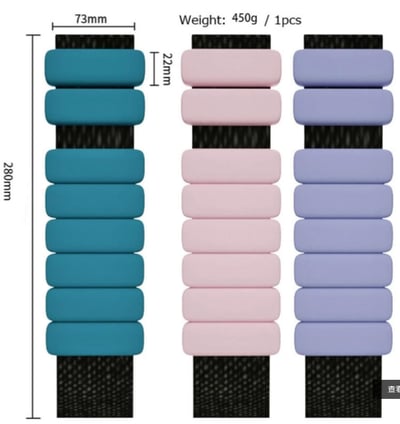 ~子甄彣璟~負重手環 硅膠 鉛塊 防水 防汗 可調節 運動 健身 重量訓練 手腕帶 腳環 跑步 手環 沙袋包 手腕沙袋4