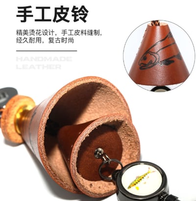 ~子甄彣璟~馬口亮片鈴鐺包 路亞餌 鐵板 亮片 收納包 鈴鐺包 牛皮手工制作 亮片掛餌器 假餌鑰匙包2