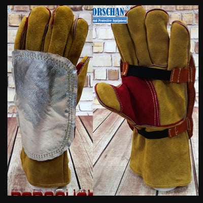 ~子甄彣璟~專業級-盾牌 牛皮 鋁箔 電銲 護手盾 抗熱流反射 鋁耐高溫 焊工手套 氬焊 電焊手套 焊接 工作手套 2