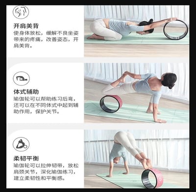 ~子甄彣璟~耐壓款-瑜珈圈 曼陀羅花圖騰 高強抗壓 橡膠瑜珈輪PU 達摩輪 後彎神器 普拉提圈 瑜伽輪 放鬆 平衡 紓壓健身器材6