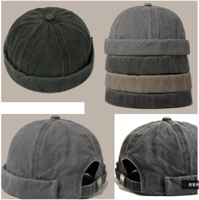 ~子甄彣璟~瓜皮帽 日系 棉質 帽子 圓頂 雅痞流氓帽 地主帽 水兵帽 地主帽 流氓帽 遮陽帽 嘻哈帽 遮陽帽 工作帽6