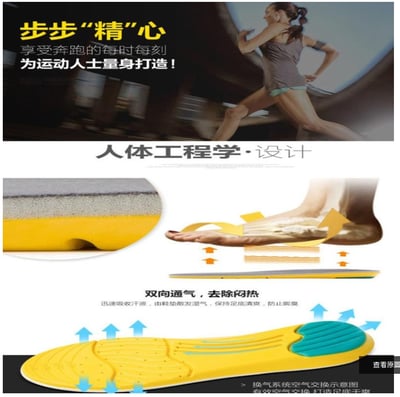 ~子甄彣璟~加厚款 慢回彈記憶鞋墊 運動鞋墊 減震 透氣 吸汗 防臭 籃球 足球 跑步 軍訓都適用 防震減壓  軟墊5