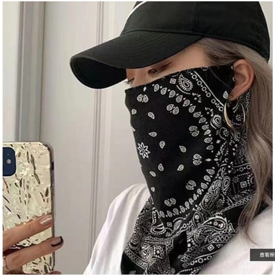 ~子甄彣璟~百搭手袖 腰果 掛耳 防曬面罩 冰絲面紗 防紫外線 護臉 戶外騎車 口罩 袖套 夏季薄款 釣魚 遮陽9