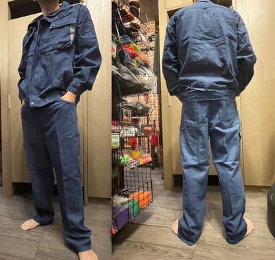 ~子甄彣璟~牛仔工作服 上衣+褲子 防燙 防火花 耐磨 電焊 工作褲 工作衣 工裝褲 勞保服 牛仔褲 夾克 外套1