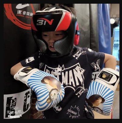 ~子甄彣璟~熊貓拳擊手套 兒童拳套 卡通拳擊手套 搏擊 散打 泰拳 格鬥 散打 健身運動 武術 打擊沙包 沙袋 訓練2