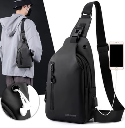 ~子甄彣璟~側背包1100-28 斜挎包 多功能大容量 斜背包 胸包 旅行包 防潑水 背包 錢包 單肩包 側肩包6