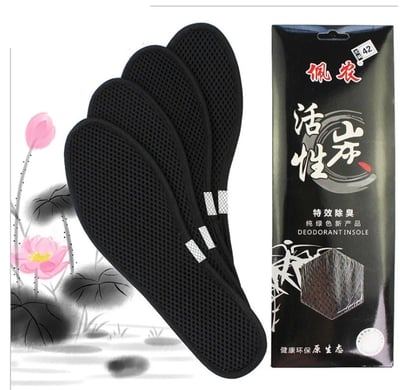 ~子甄彣璟~促銷價 竹炭 活性炭鞋墊 男女通用 除臭 吸汗 抗菌 透氣 防臭 除臭 保健鞋墊 舒適 預防腳氣 清潔乾爽1
