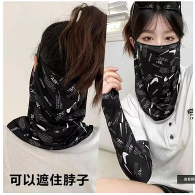 ~子甄彣璟~百搭手袖 腰果 掛耳 防曬面罩 冰絲面紗 防紫外線 護臉 戶外騎車 口罩 袖套 夏季薄款 釣魚 遮陽4