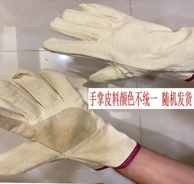 ~子甄彣璟~掌心加厚帆布手套 耐磨 耐熱 手套 勞保手套 防護手套 電焊 電機 機械 造船 工作手套7