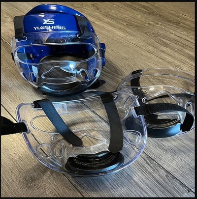 ~子甄彣璟~透明防護面罩 可拆卸 跆拳道 空手道 拳擊 護臉 頭盔面具 面罩 護具 防護面罩 面具5