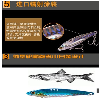 ~子甄彣璟~龍牙 鐵板 VIB 亮片 仿生魚 魚餌 假餌 仿生餌 誘餌 小魚 擬餌 釣魚 金屬 魚餌 路亞餌 米諾4