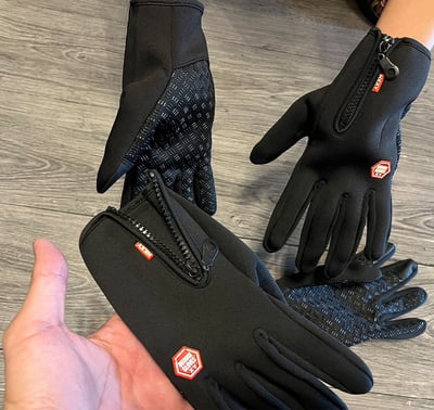 ~子甄彣璟~秋冬款 拉鏈 防潑水手套 觸屏手套 保暖手套 兩指觸屏 防潑水 滑雪 騎行 開車手套 保暖 防寒手套  運動 機車手套8