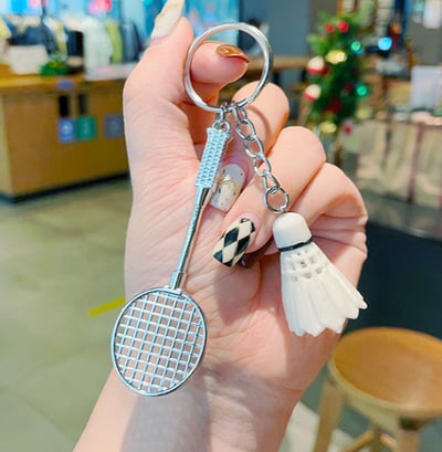 ~子甄彣璟~羽毛球鑰匙圈 鑰匙扣 吊飾 羽球吊飾 紀念品 運動 羽毛球鑰匙扣 飾品 鑰匙掛件 生日禮物1