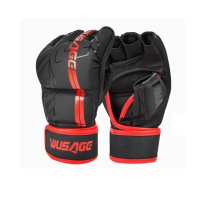 ~子甄彣璟~WUSAGE 2倍厚度拳峰 半指MMA拳套 拳擊手套 UFC散打手套 搏擊 格鬥 泰拳 打擊訓練 競賽練習7