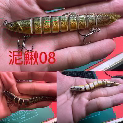 ~子甄彣璟~泥鰍 硬餌 路亞假餌 路亞餌 多節魚 魚餌 仿生餌 泳姿逼真 假魚 假餌 全泳層通殺3