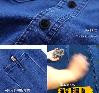 ~子甄彣璟~夏季 時尚工裝 工作服 防燙 防火花 耐磨 電焊 西工 車床 電機 汽車 建築 工地 工作衣 勞保服 8