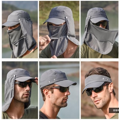 ~子甄彣璟~鴨舌帽 4合1 多功能 男女款 防曬帽 遮陽帽 面罩 帽子 防紫外線 釣魚帽 速乾帽 工作帽 登山帽 露營帽7