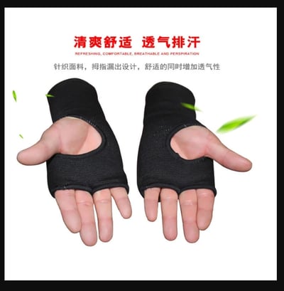 ~子甄彣璟~極真會手套 空手道 拳套 護具 透氣 露指 分指手套 散打 搏擊格鬥 拳擊 武術 泰拳 跆拳道護手3
