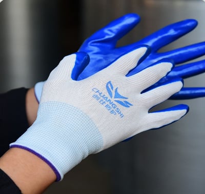 ~子甄彣璟~丁晴乳膠手套 耐磨 耐油 防滑手套 掌心加厚 丁青浸膠 工地 汽車 電機 維修 工作手套 勞保手套4