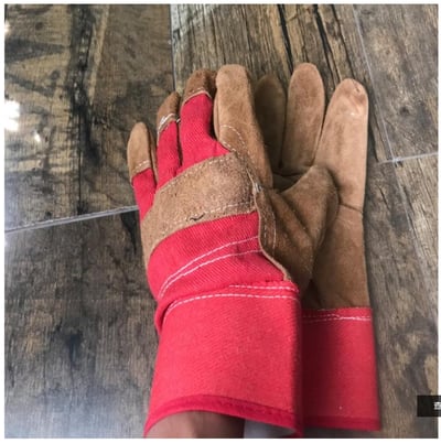 ~子甄彣璟~焊工手套 氬焊 電焊手套 牛皮手套 耐高溫手套 焊接耐磨 工作手套 皮手套 電銲(1雙2只)2