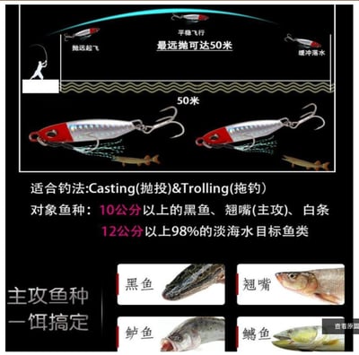 ~子甄彣璟~短版duo鐵板 全泳層 仿生餌 路亞餌 假餌 沉鉛筆 誘餌 擬餌 遠拋頭 鐵板 鐳射反光 假魚 小魚 釣魚2