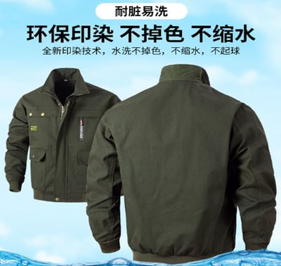 ~子甄彣璟~純棉帆布工作服 上衣+褲子 防燙 防火花 耐磨 電焊 汽修 工作褲 工作衣 勞保服 夾克 外套7