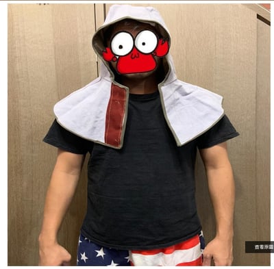 ~子甄彣璟~牛皮焊工護頸帽 電焊帽 氬焊 CO2 燒焊 防火花防護帽 防燙防塵披肩帽 電銲面罩 風帽 工作帽   1