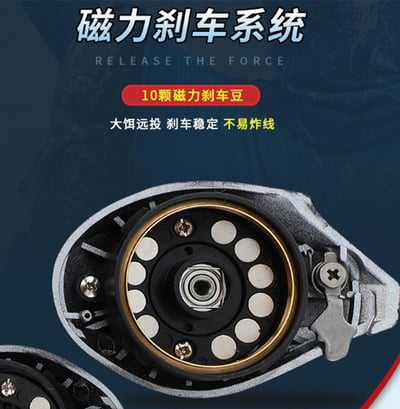 ~子甄彣璟~入門款雙煞車 新手入門 防炸線水滴輪 剎車力 路亞水滴輪 魚線輪 海竿輪 小烏龜 海釣 釣魚 捲線器5