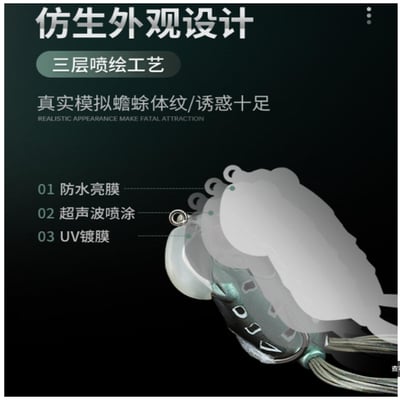 ~子甄彣璟~搖擺蟾 新款設計提升到50-60度 增加命中率 蟾蜍蛙-3D仿真雷蛙 青蛙 路亞餌 假餌 誘餌 仿生餌 擬餌 7